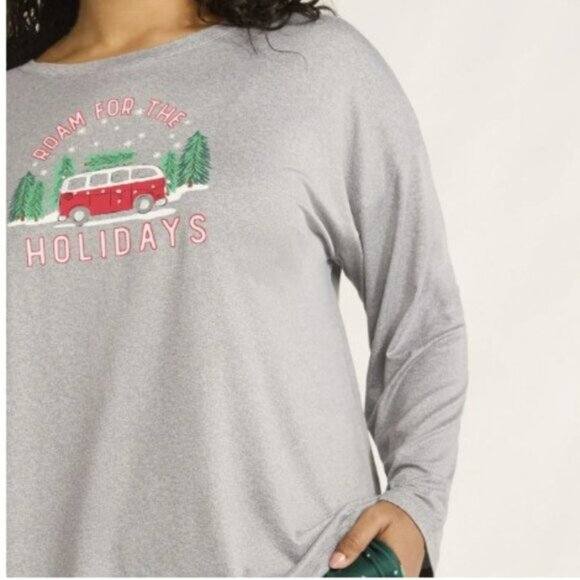 NEW 2Pc 2X 18W-20W Women's Soft VW Bus Christmas Pajamas w/ Pockets - Picture 3 of 6